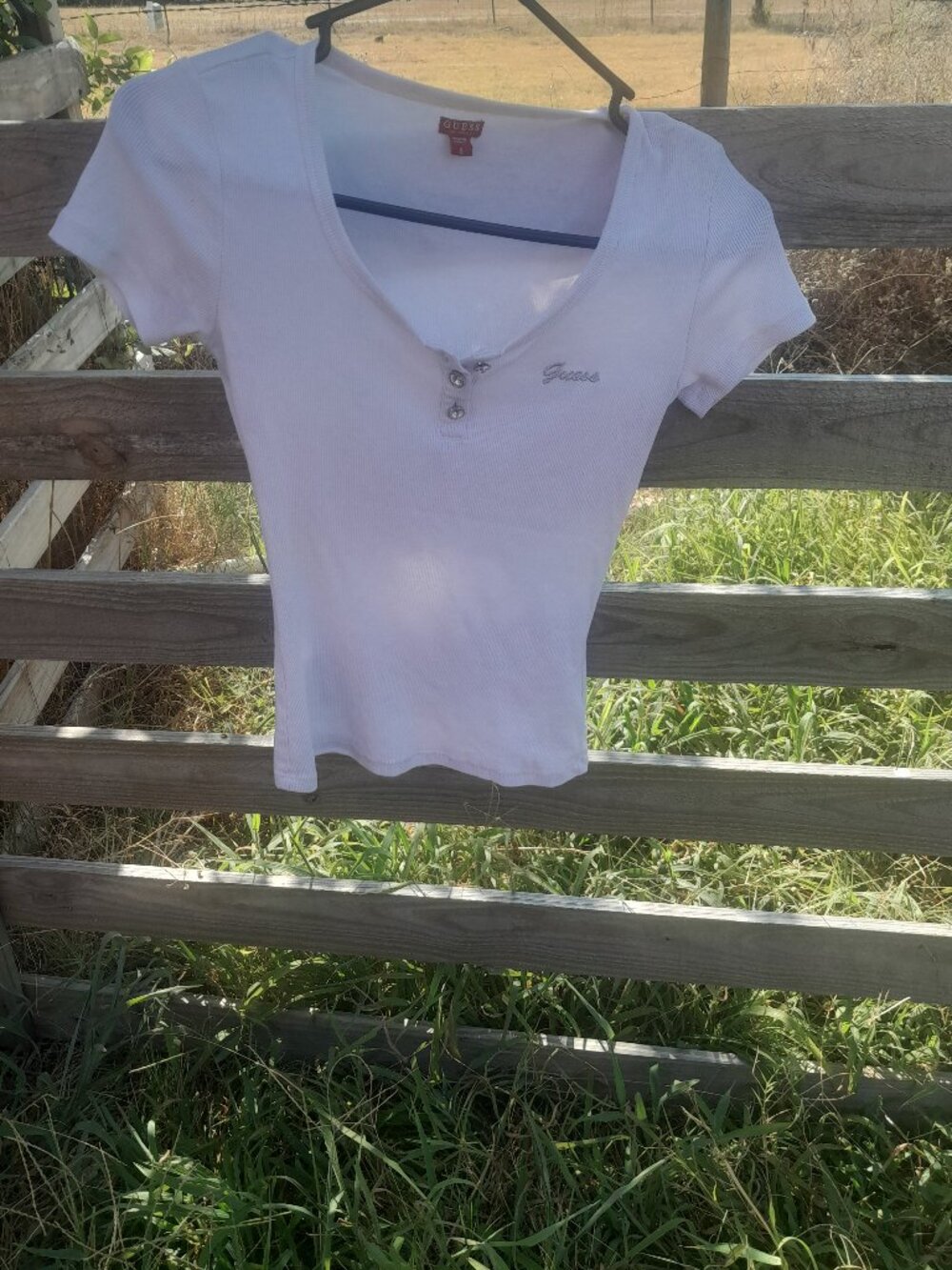 Guess white button up shirt